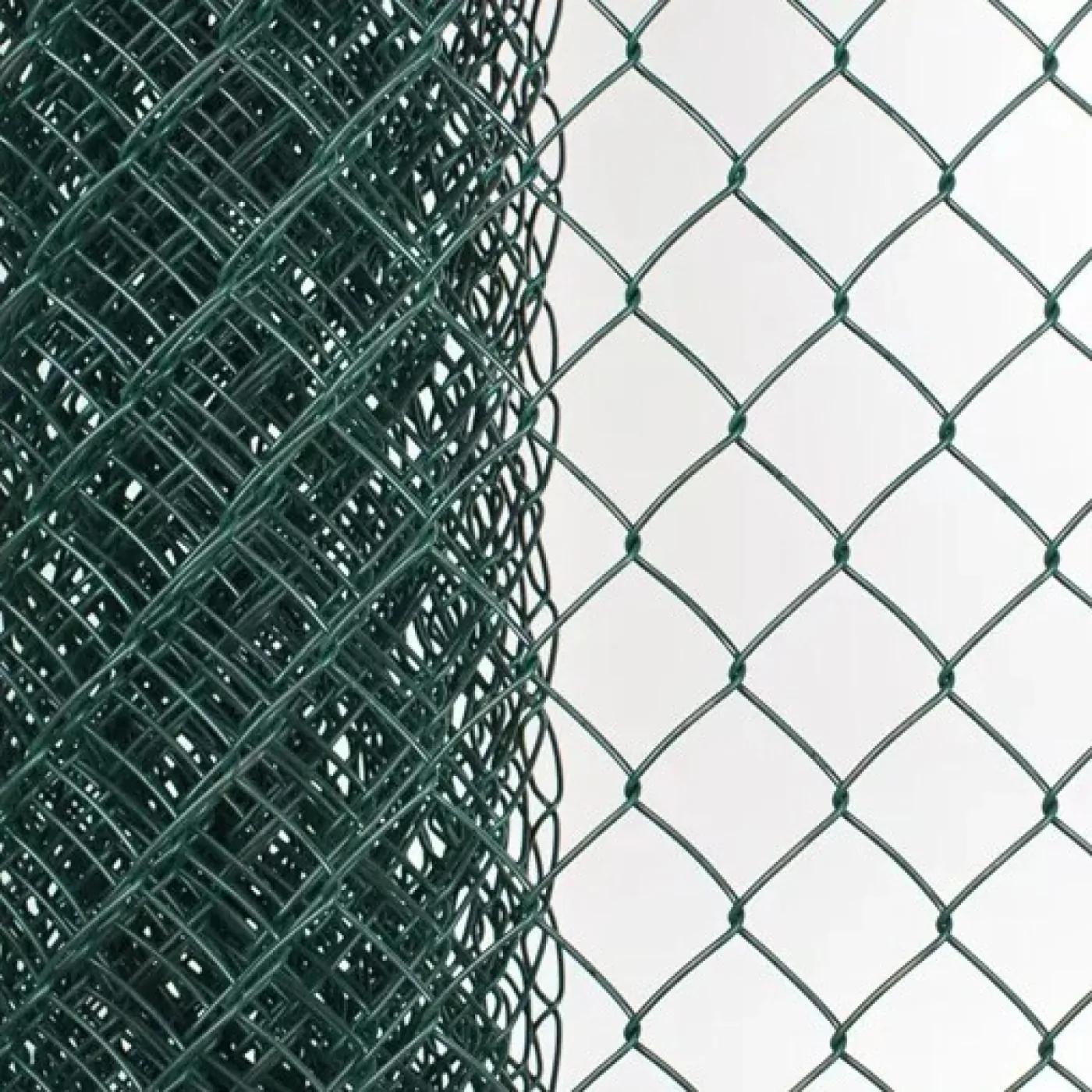 Миниатюра 2: Сетка рабица 55×55×1,5 мм оцинкованная 2×10 м, фото 2 — сетка рабица: плетёное полотно с ромбической ячейкой, смотанное в рулоны
